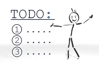 stick man presents to do symbol