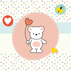 cute bear, greeting card