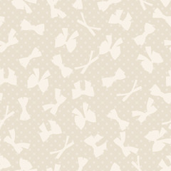 Seamless pattern with abstract various bows and ribbons.