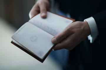 Empty passport before the wedding