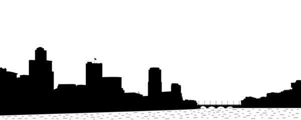 Silhouette of the town.