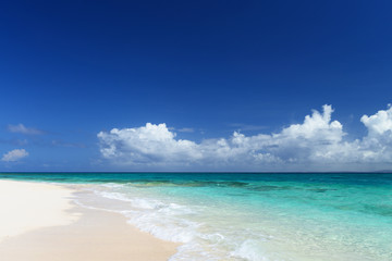 慶良間の美しいビーチと夏空