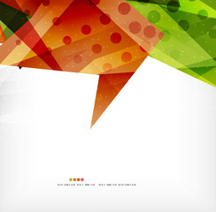 Modern 3d abstract shapes on white layout