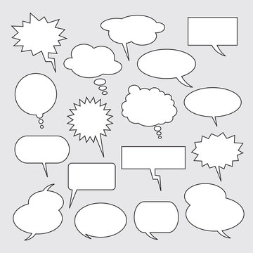 Text balloons. Collection of vector speech bubbles for comics.