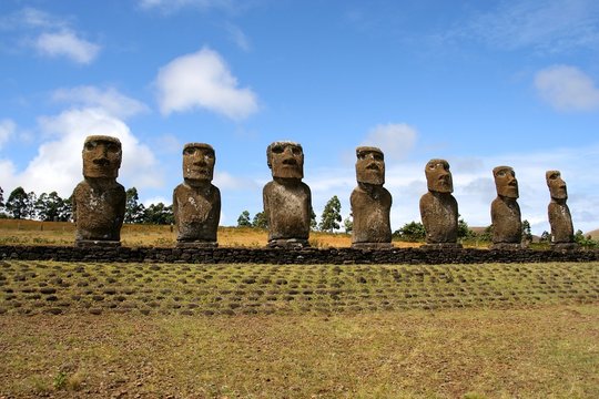 Moai at Easter Island, Chile