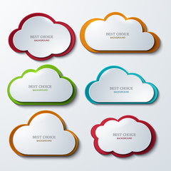 Vector modern clouds banners set.
