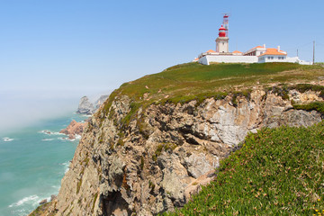 Fototapeta na wymiar Cabo da Roca lighthouse and cliffs