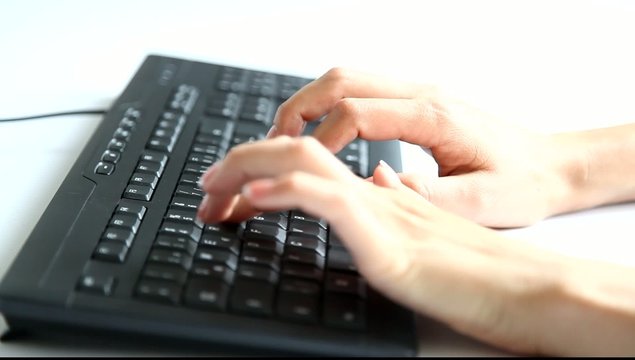 Hand Frau Tastatur