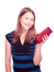 Teen girl holding cosmetician