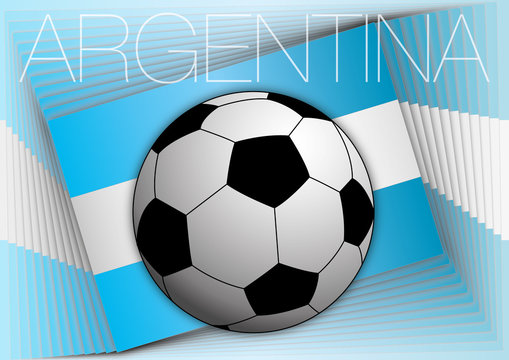 argentina flag and football ball