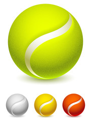 Set of 4 color tennis balls.