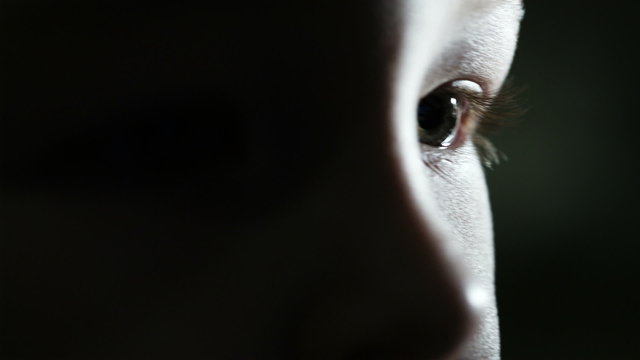 Boy watching cartoons