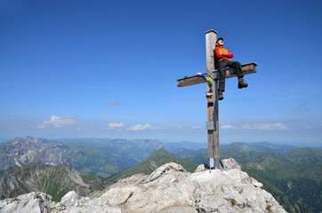 Erholung, Entspannung am Berggipfel