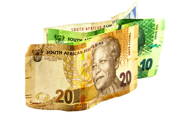 South African Banknotes in Denominations of 10, 20 and 100