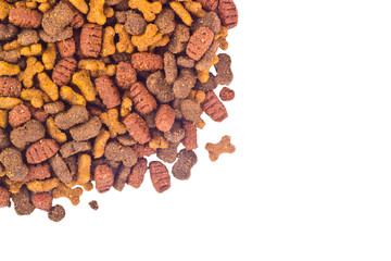 Dry pet food close up