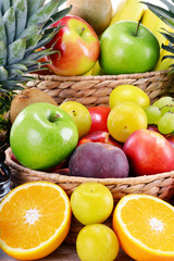 Composition with variety of fresh fruits. Balanced diet