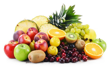 Composition with variety of fresh fruits. Balanced diet
