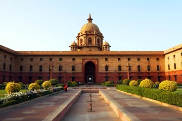  Indiase regeringsgebouwen, Raj Path, New Delhi, India © Rechitan Sorin