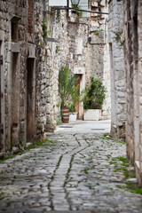 Fototapeta na wymiar Old Stone Streets of Trogir, Croatia