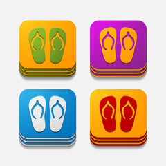 square button: slippers