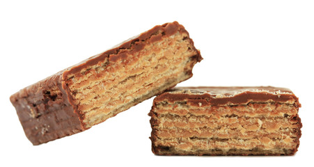 Delicious chocolate bars isolated on white