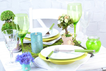 Trendy table setting in restaurant