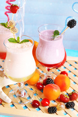 Delicious milkshakes, close-up