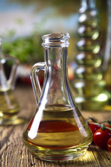 Olive oils in bottles