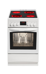 Fototapeta premium Modern white stove isolated on white