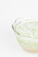 Cendol dessert of Thailand on white paper background