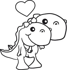 T-Rex Paar Pärchen Liebe verliebt