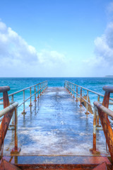 Ocean view and clouds on the bridge