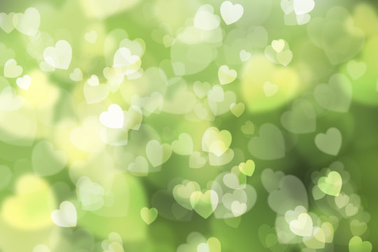 natural green background, with heart shape