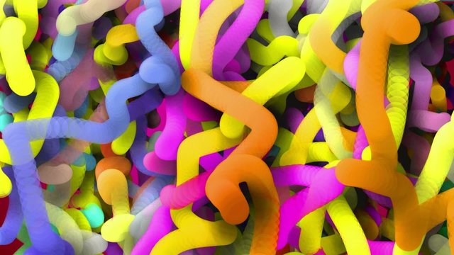 Curly Rainbow Stripes Line Zoom Loop