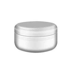 Cream, Gel Or Powder, Light Gray, White, Jar Can Cap Bottle,isol