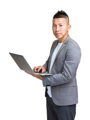 Business man using laptop