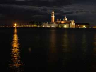 Fototapeta na wymiar The streets of Venice Long exposure By Night.