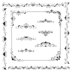 Vintage Vector Frame Border Divider Corner