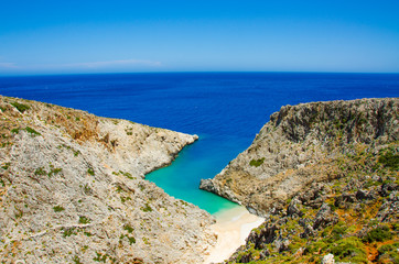 Fototapeta na wymiar Crete Bay - Beautiful isolated Bay in the southern of crete, cl