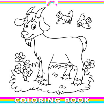 coloring book with the goat