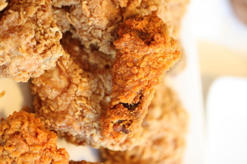 Fried chicken on a dish.