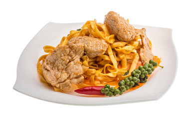 Fried noodles with pork