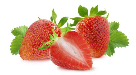 Strawberry horizontal composition isolated on white background