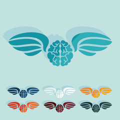 Flat design: brain