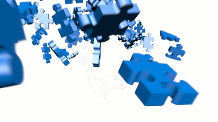 Puzzle pieces assembling in head