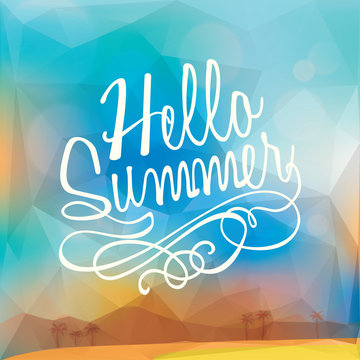 Abstract Summer holiday polygon poster background