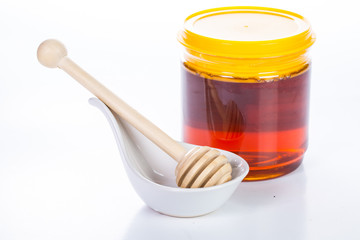 Honey diping and dipper isolated