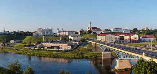 Fototapeta na wymiar Panoramic view of downtown Grodno Belarus