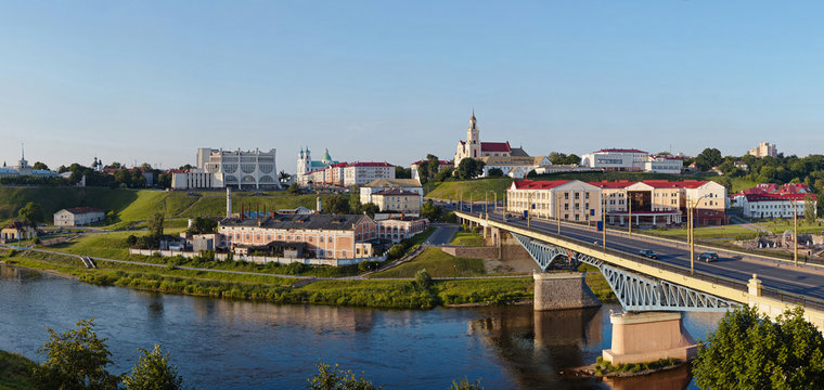 Panoramic view of downtown Grodno Belarus