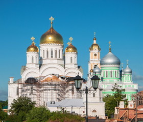 Belfry, Transfiguration and Trinity Cathedral in Diveevo